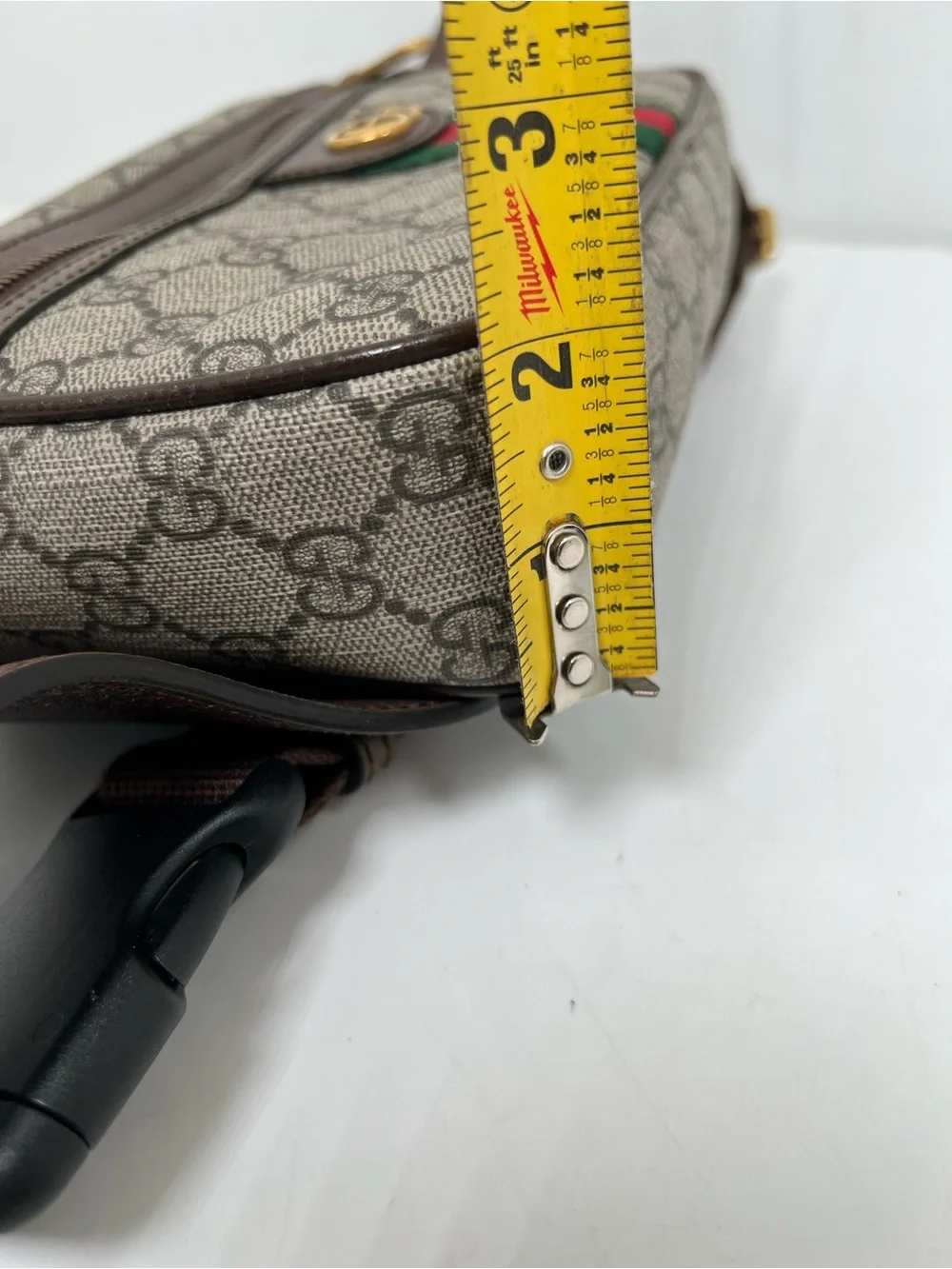 Gucci Soft GG Supreme Monogram Medium Ophidia Belt Bag Dark Brown